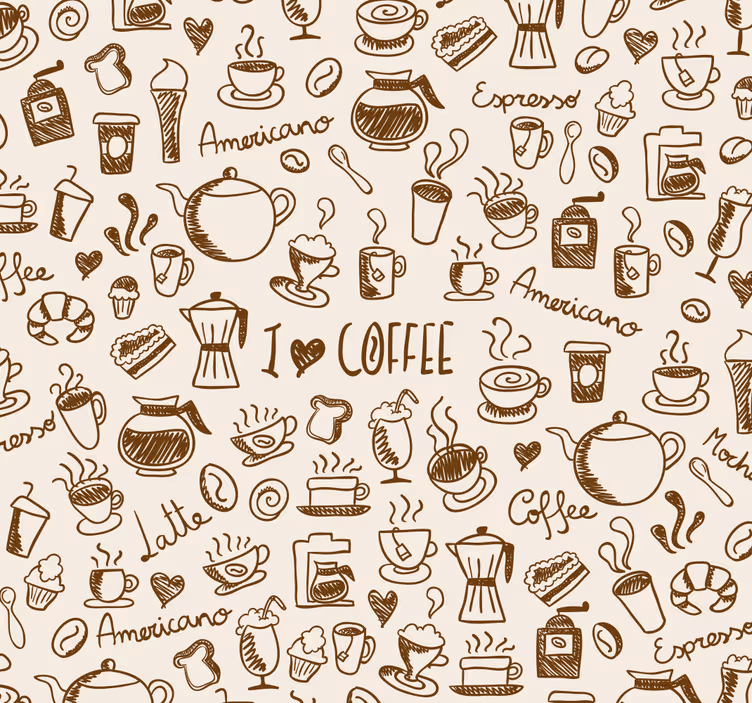 Estor enrollable cocina patrón de café - TenVinilo