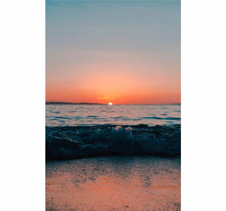 Estor enrollable baño puesta de sol en una playa - TenVinilo