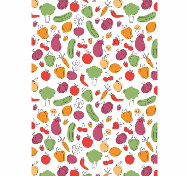 Estor enrollable cocina frutas y verduras - TenVinilo