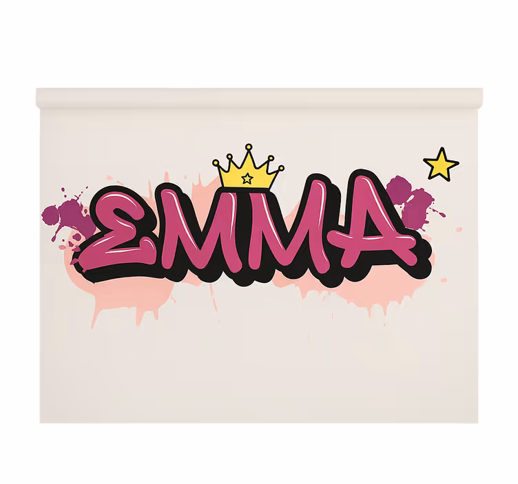 Estor enrollable infantil grafiti personalizado rosa - TenVinilo