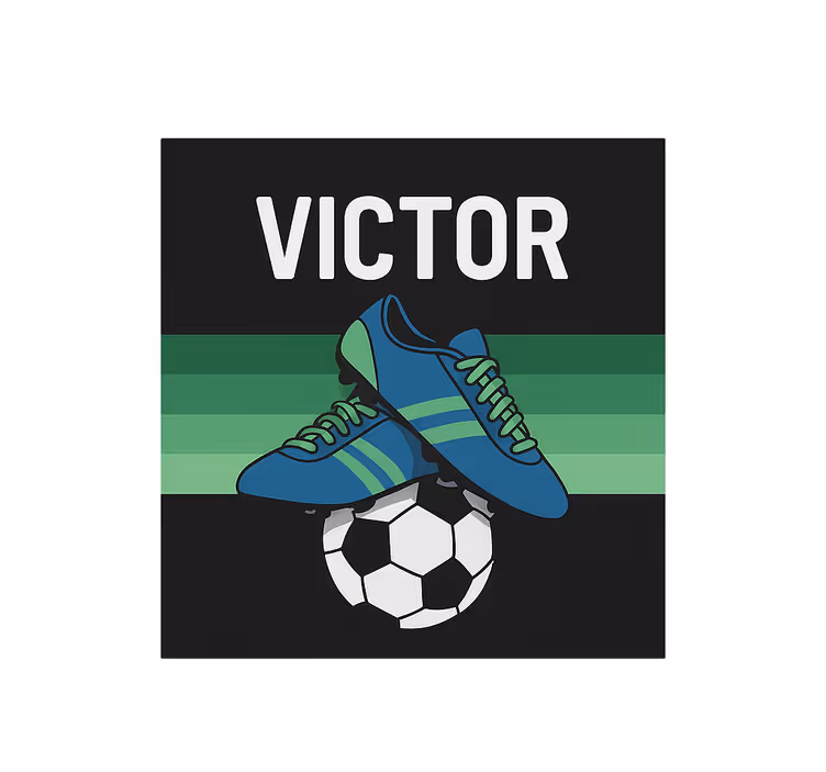Estor enrollable infantil botas de fútbol con nombre - TenVinilo