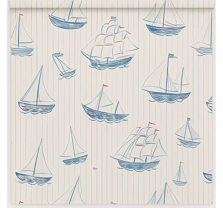 Estor enrollable infantil dibujo de diseño de barcos - TenVinilo