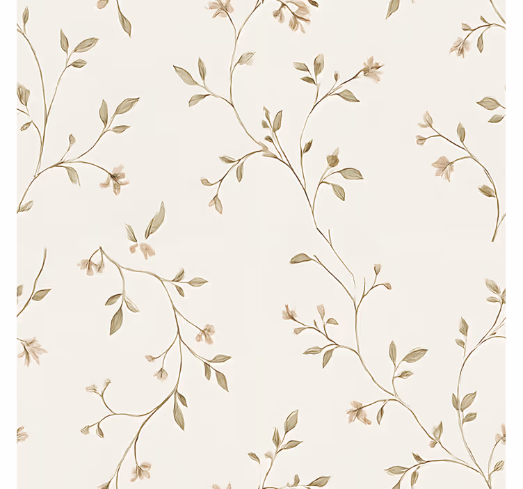 Estor enrollable salón fondo blanco con flores - TenVinilo