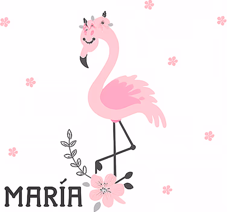 Estor enrollable infantil flamenco rosa con nombre - TenVinilo