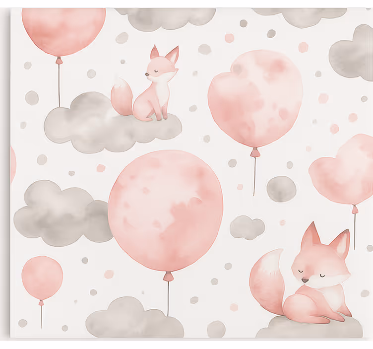 Estor enrollable infantil globos y nubes pastel - TenVinilo