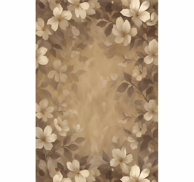 Estor enrollable salón flores pintadas de beige - TenVinilo