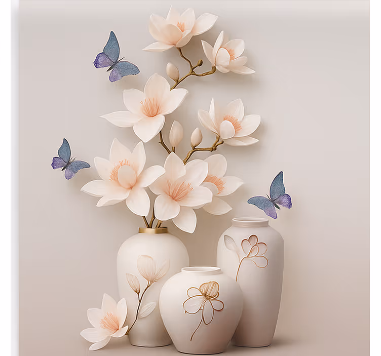Estor enrollable salón arte floral en 3d - TenVinilo