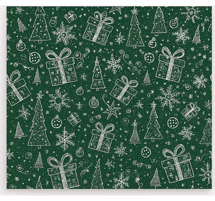 Estor enrollable salón navidad blanca y verde - TenVinilo