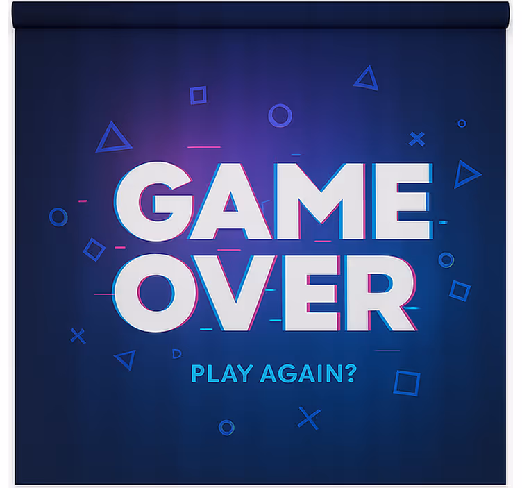 Estor enrollable gamer juego terminado, juega de nuevo - TenVinilo