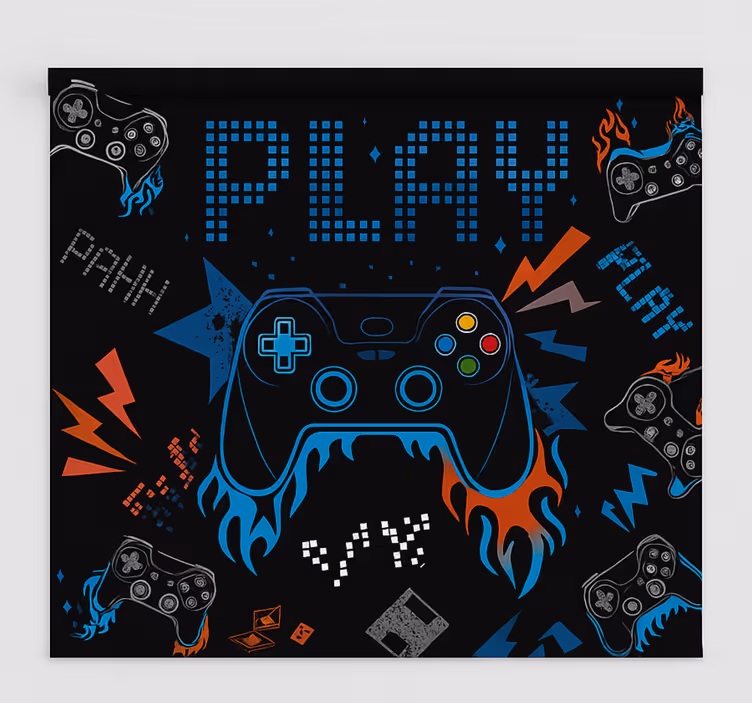 Estor enrollable gamer consola de juegos retro punk - TenVinilo