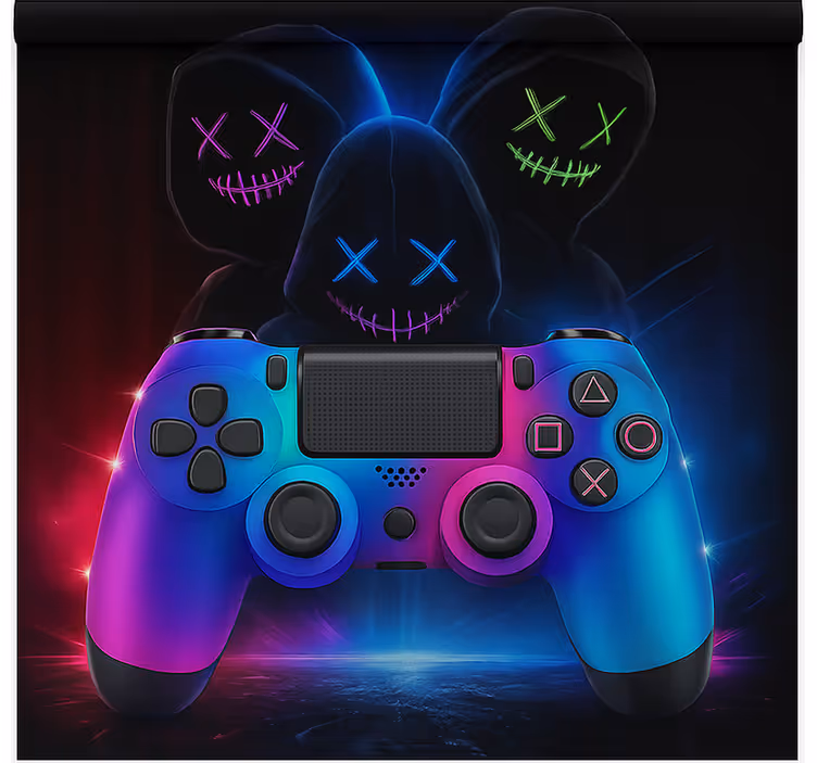 Estor enrollable gamer jugadores misteriosos de neón - TenVinilo