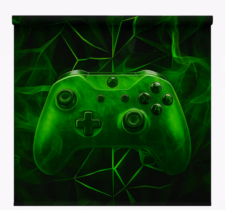 Estor enrollable gamer controlador de niebla verde neón - TenVinilo
