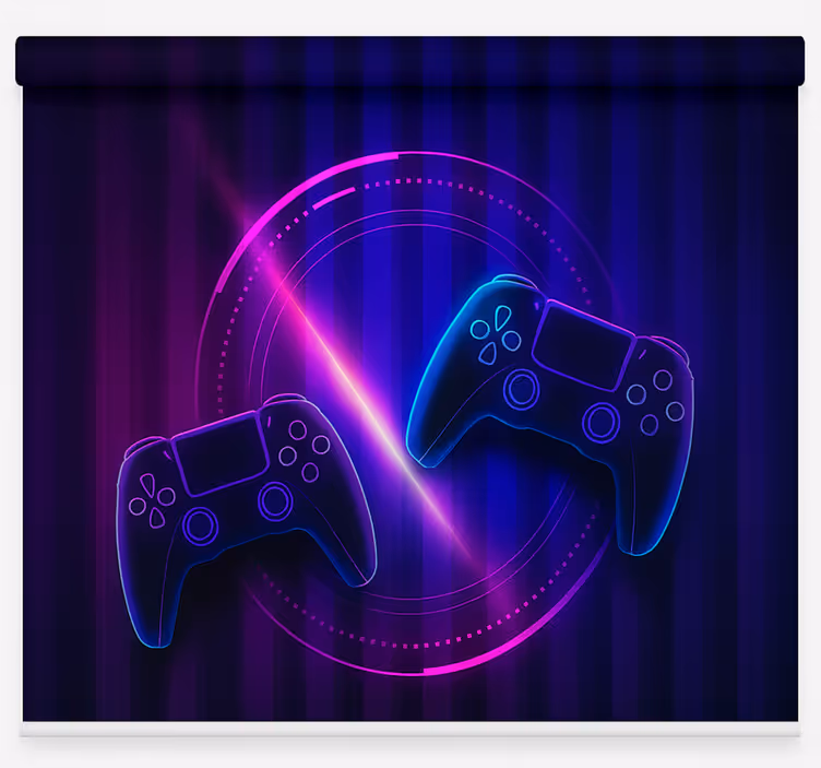 Estor enrollable gamer controladores de juego neon clash - TenVinilo