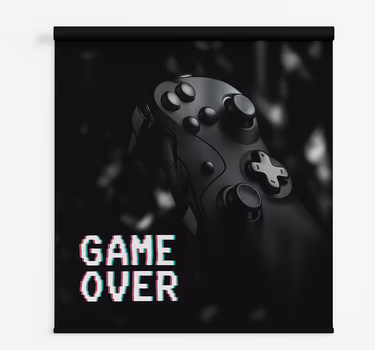 Estor enrollable gamer juego negro mate terminado - TenVinilo