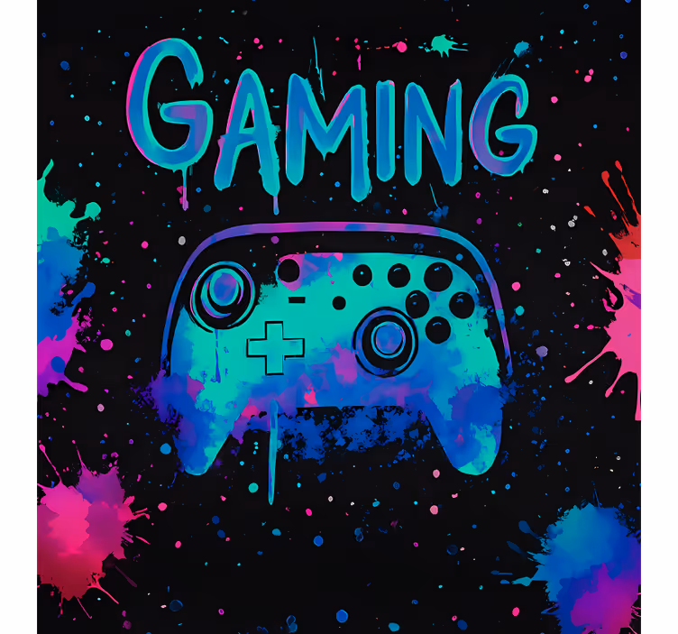Estor enrollable gamer controladores de pintura con salpicaduras  - TenVinilo