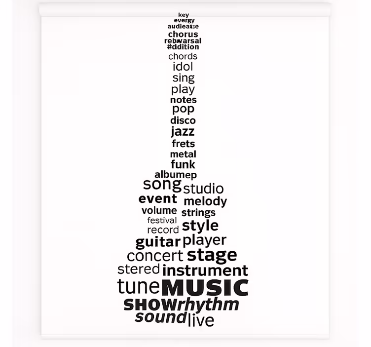 Estor enrollable juvenil música guitarra palabras - TenVinilo