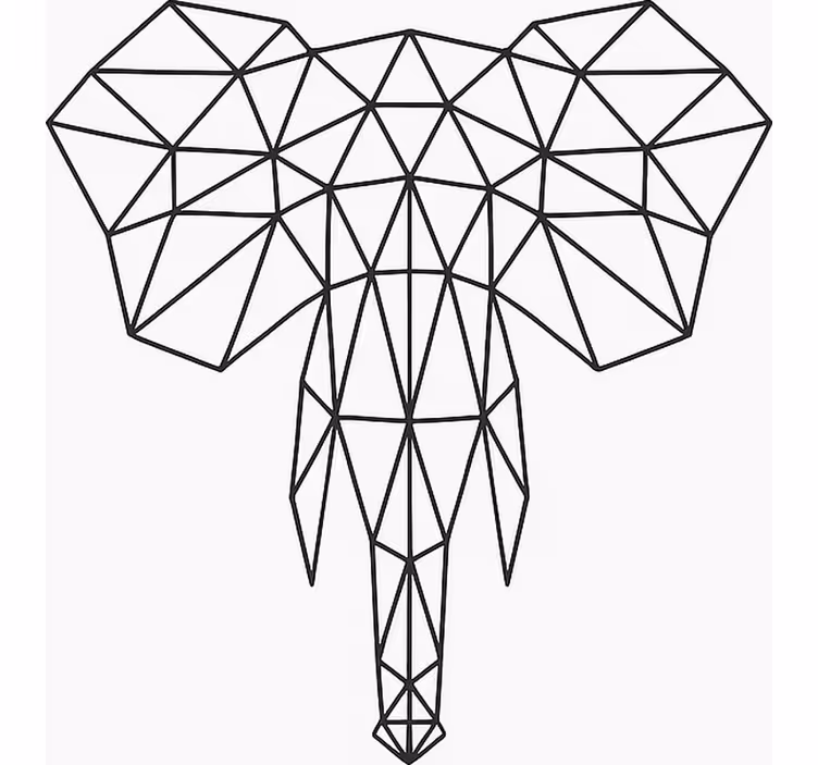 Estor enrollable juvenil elefante geométrico moderno - TenVinilo