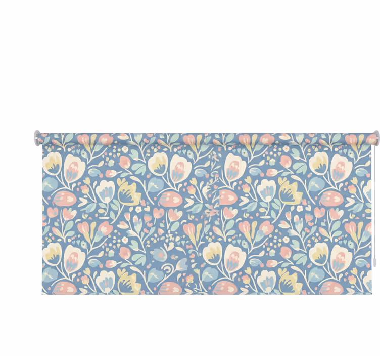 Estor estilo nórdico flores nórdicas pastel - TenVinilo