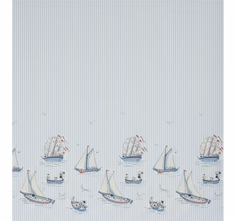 Estor estilo nórdico barcos de vela azul océano - TenVinilo