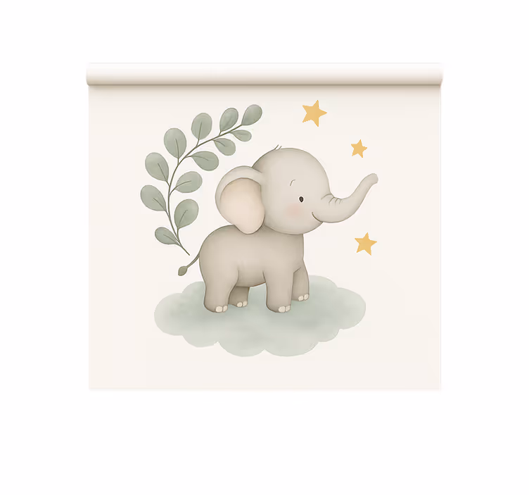 Estor estilo nórdico elefante bebé nube personalizable - TenVinilo