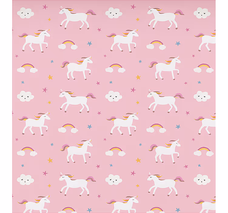 Estor estilo nórdico unicornios rosas bailando - TenVinilo