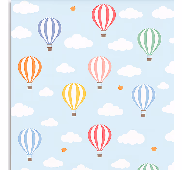 Estor estilo nórdico paseo en globo de colores pastel - TenVinilo