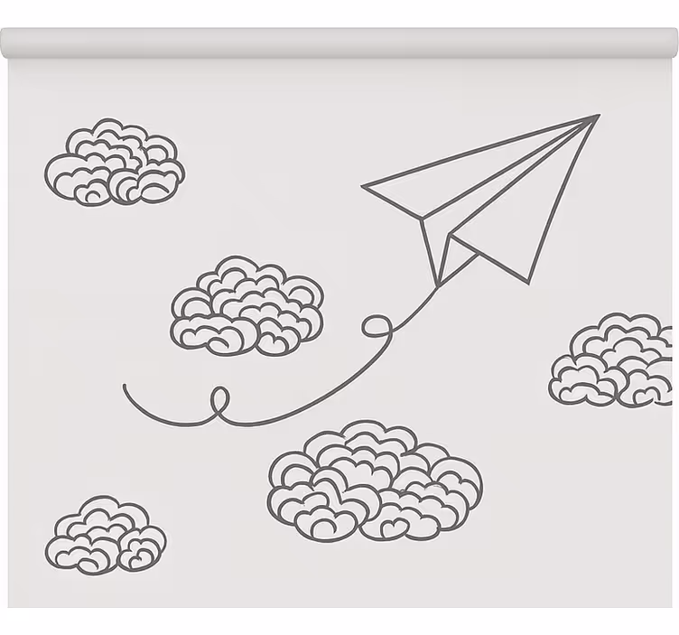 Estor estilo nórdico aviones de papel minimalistas - TenVinilo