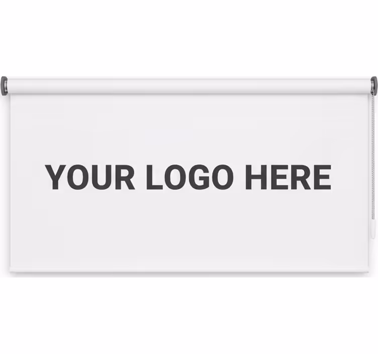 Estores enrollable oficina con logo personalizado - TenVinilo