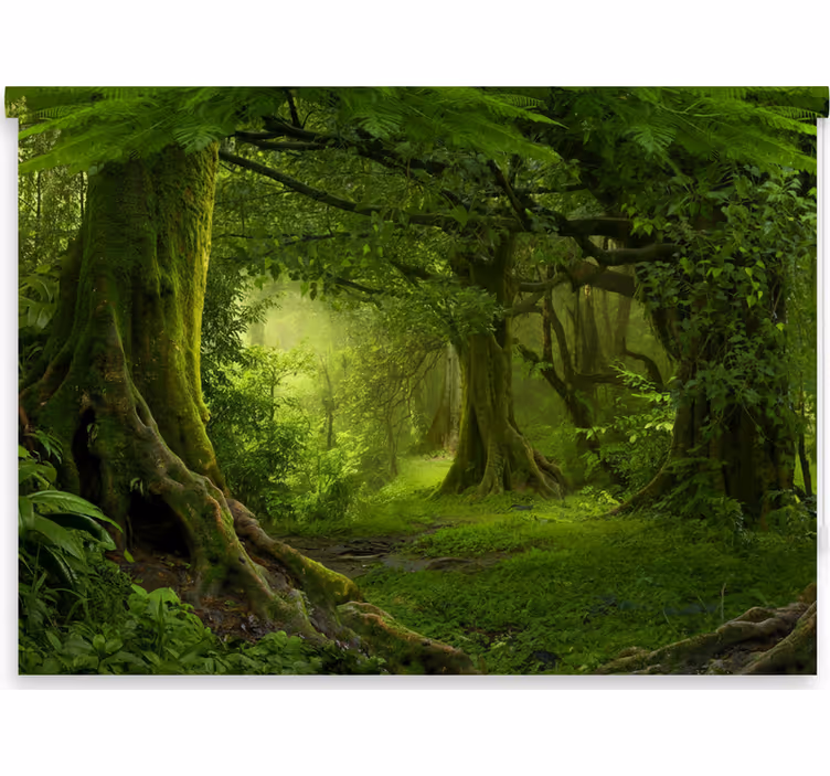 Estor enrollable árboles escapada a un bosque frondoso - TenVinilo