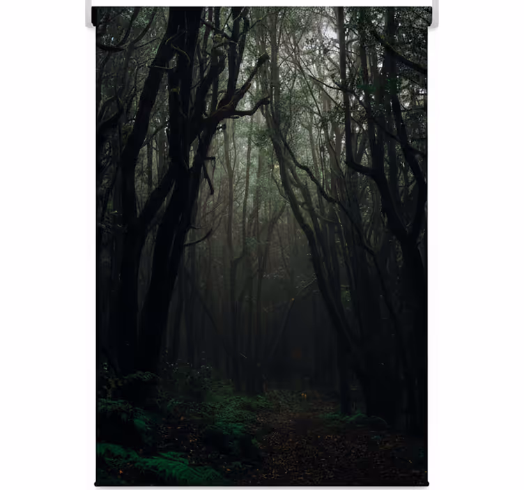 Estor enrollable árboles bosques místicos oscuros - TenVinilo