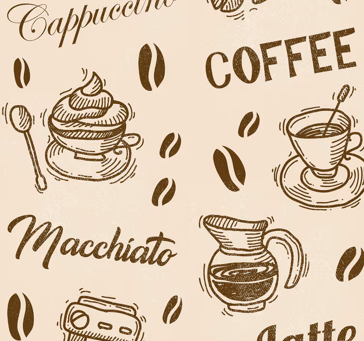 Estor enrollable cocina diseño variedades de café - TenVinilo