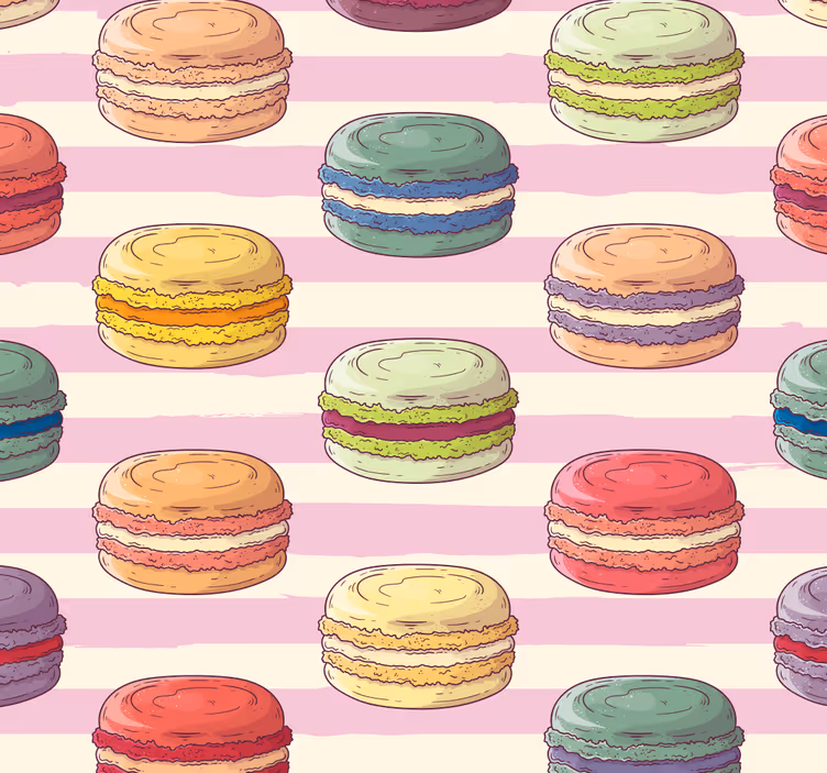 Estor enrollable cocina patrón de macarons coloridos - TenVinilo