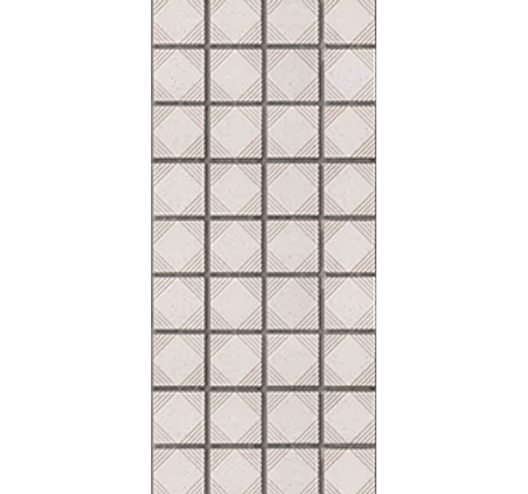 Estor enrollable cocina azulejos abstractos minimalistas blancos - TenVinilo