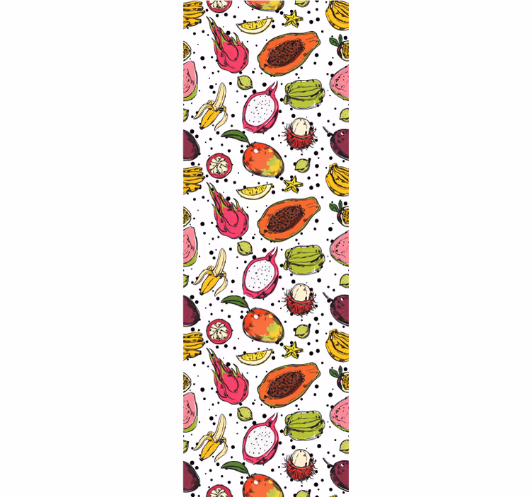 Estor enrollable cocina boceto de frutas exóticas - TenVinilo