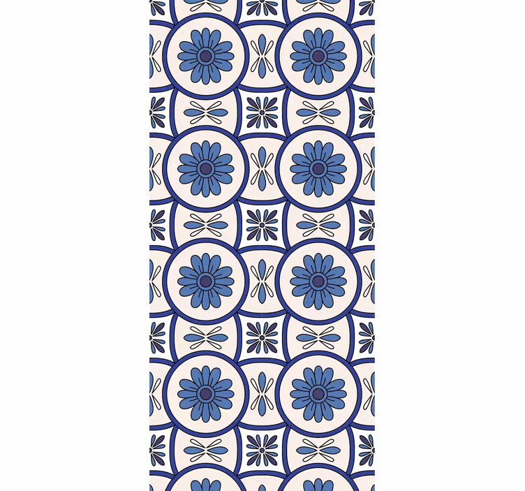 Estor enrollable cocina azulejo portugués flor azul - TenVinilo