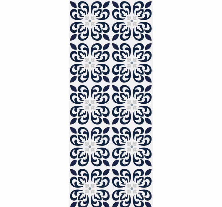Estor enrollable cocina azulejo portugués trébol azul oscuro - TenVinilo