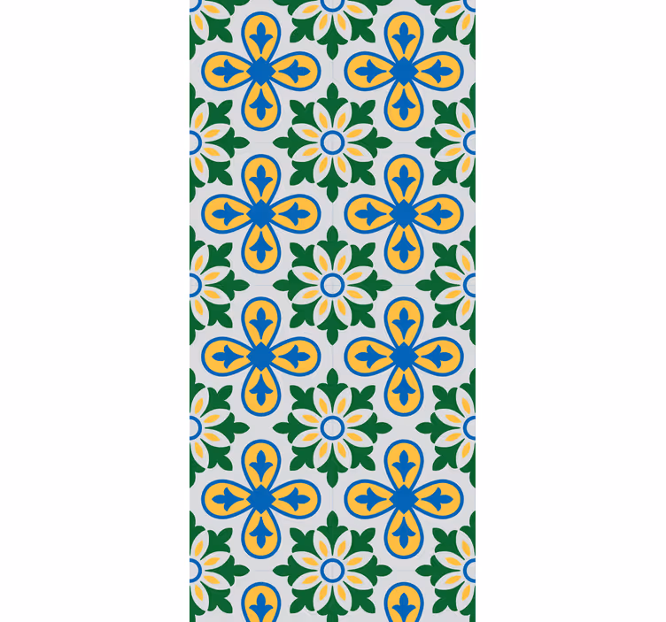 Estor enrollable cocina azulejo portugués azul y amarillo - TenVinilo