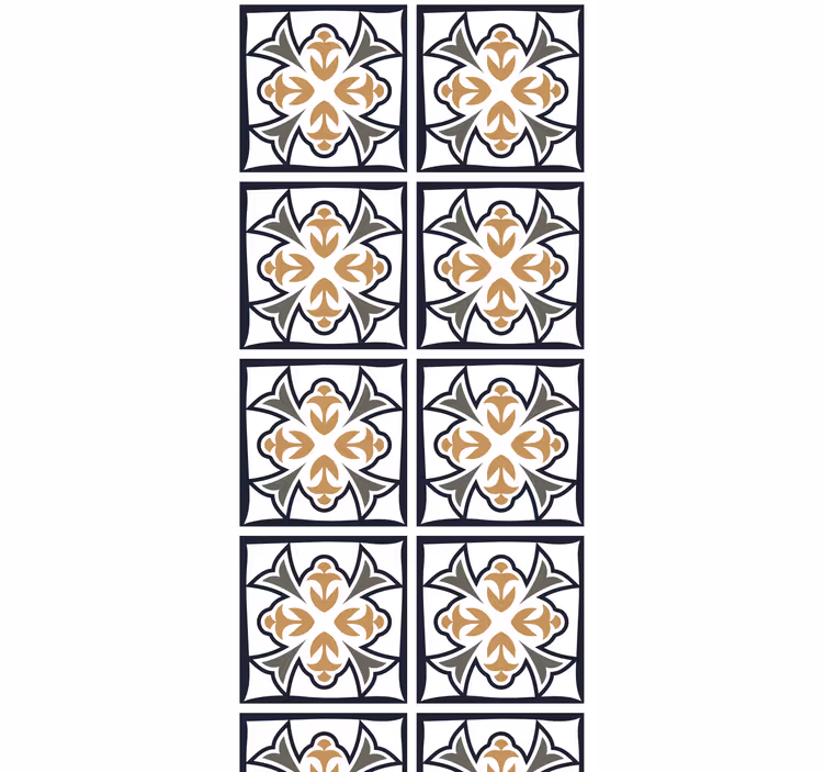 Estor enrollable cocina azulejo portugués beige y negro - TenVinilo