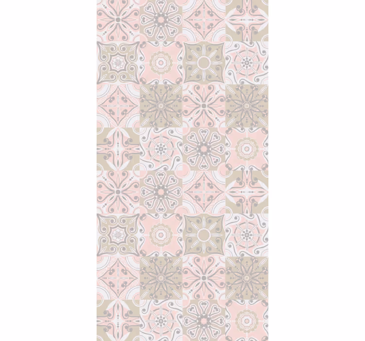 Estor enrollable cocina azulejos rosa y gris - TenVinilo