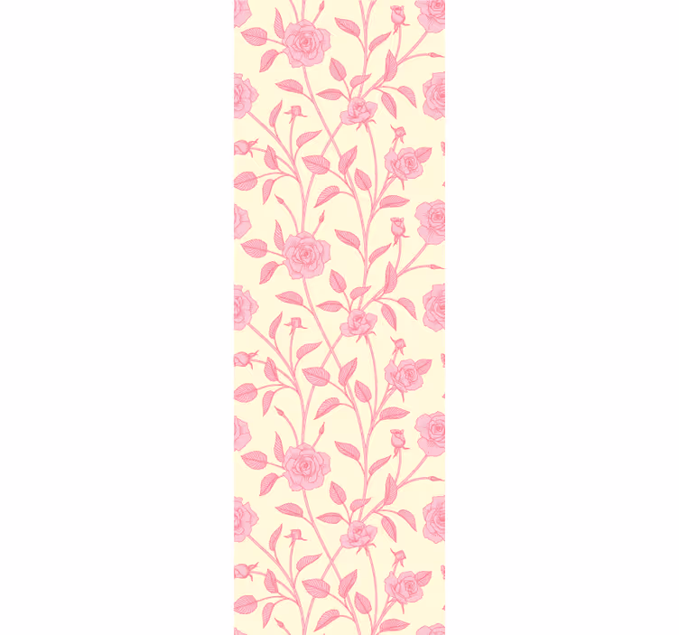 Estor enrollable comedor rosas pequeñas vintage sobre fondo rosa - TenVinilo