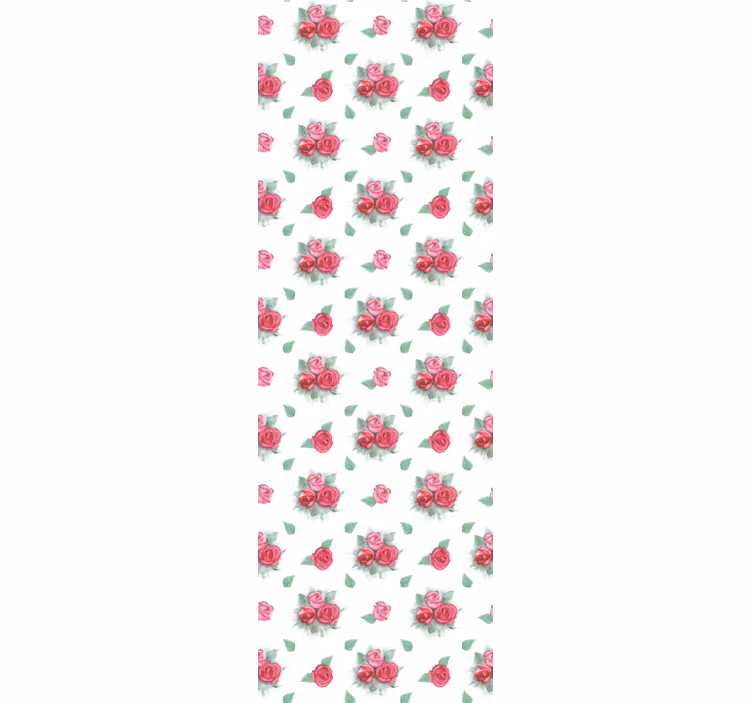 Estor enrollable comedor patrón de rosas rosas y rojas - TenVinilo