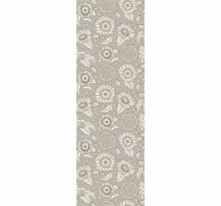 Estor enrollable comedor girasoles grises - TenVinilo