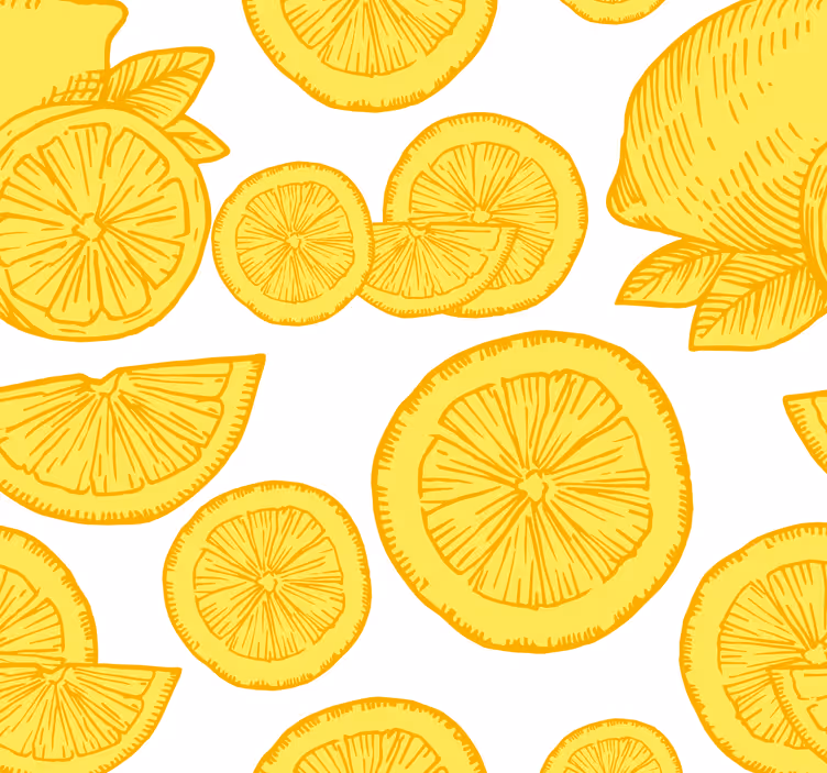 Estor enrollable comedor dibujo de naranja y limón - TenVinilo