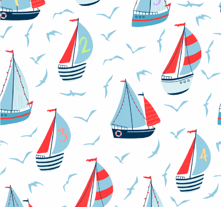 Estor enrollable infantil barcos y pájaros - TenVinilo