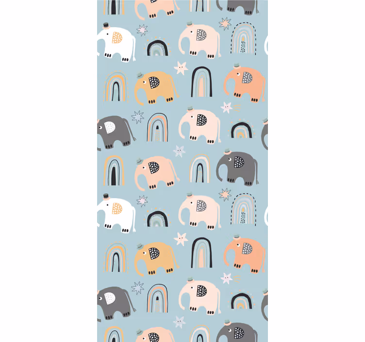 Estor enrollable infantil motivos de elefante arcoíris - TenVinilo