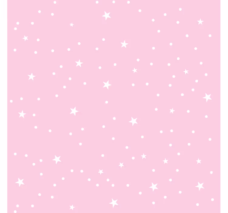 Estor enrollable infantil estrellas blancas sobre fondo rosa - TenVinilo