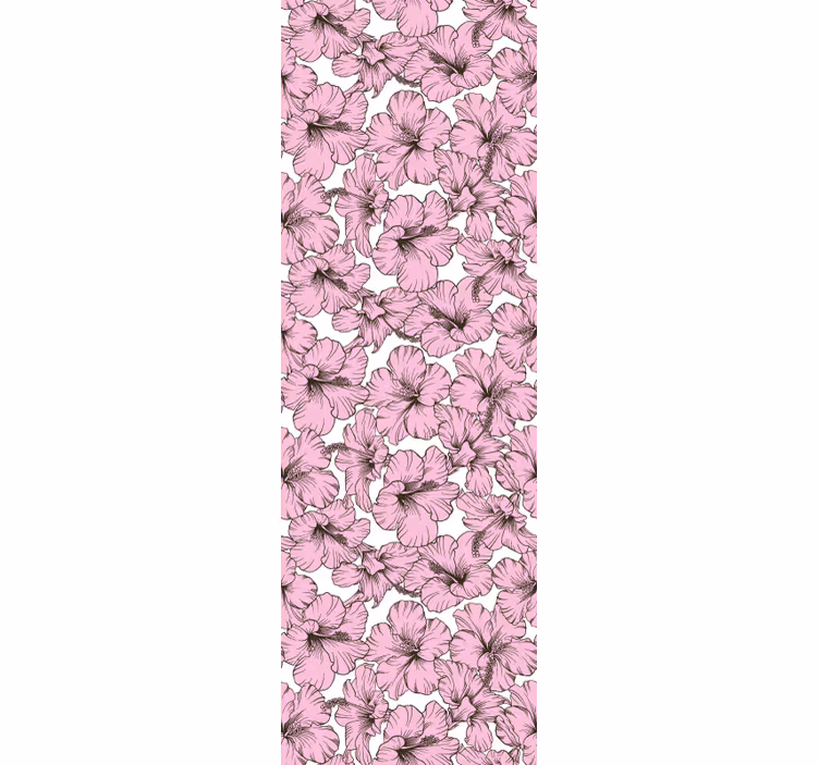 Estor enrollable infantil patrón hibisco rosa - TenVinilo