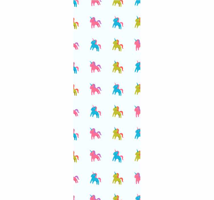 Estor enrollable infantil unicornios sobre fondo azul - TenVinilo