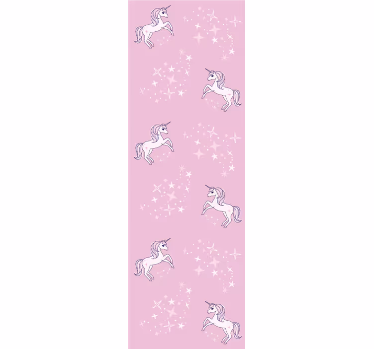 Estor enrollable infantil patrón rosa con unicornios - TenVinilo
