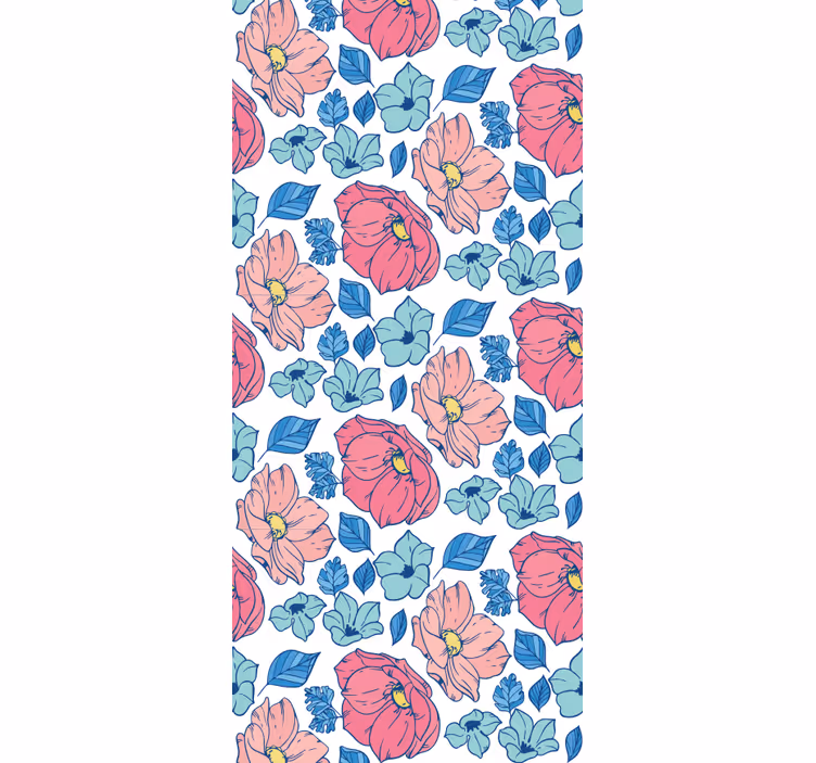 Estor enrollable infantil flores delicadas en rosa y azul - TenVinilo